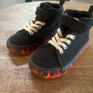 Toddler Boy High Top Sneakers Flames Soles‎ size 8 by Wonder Nation